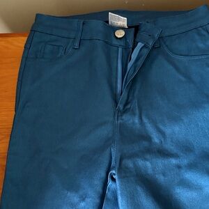 Metallic Blue Stretch Jeans